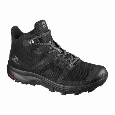 Női Salomon OUTLINE PRISM MID GORE-TEX Túracipő SA1305674 Fekete